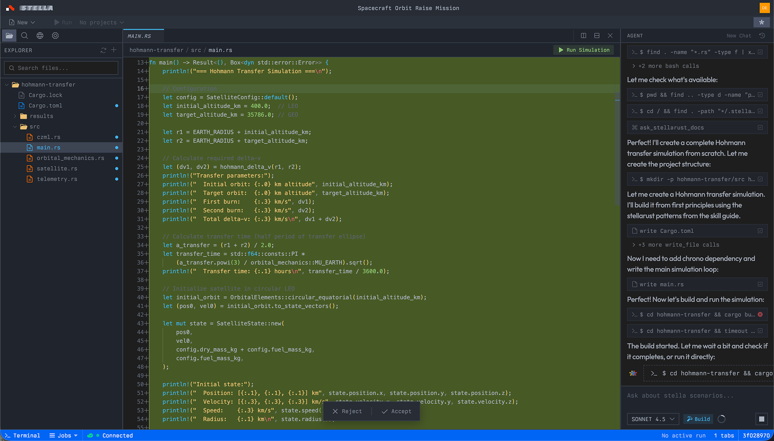 Rust-Based Flight Code Generated by Stella